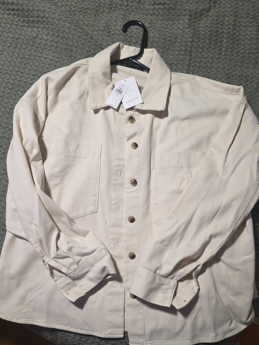 Banana Republic Cream Lightweight Shirt Jacket